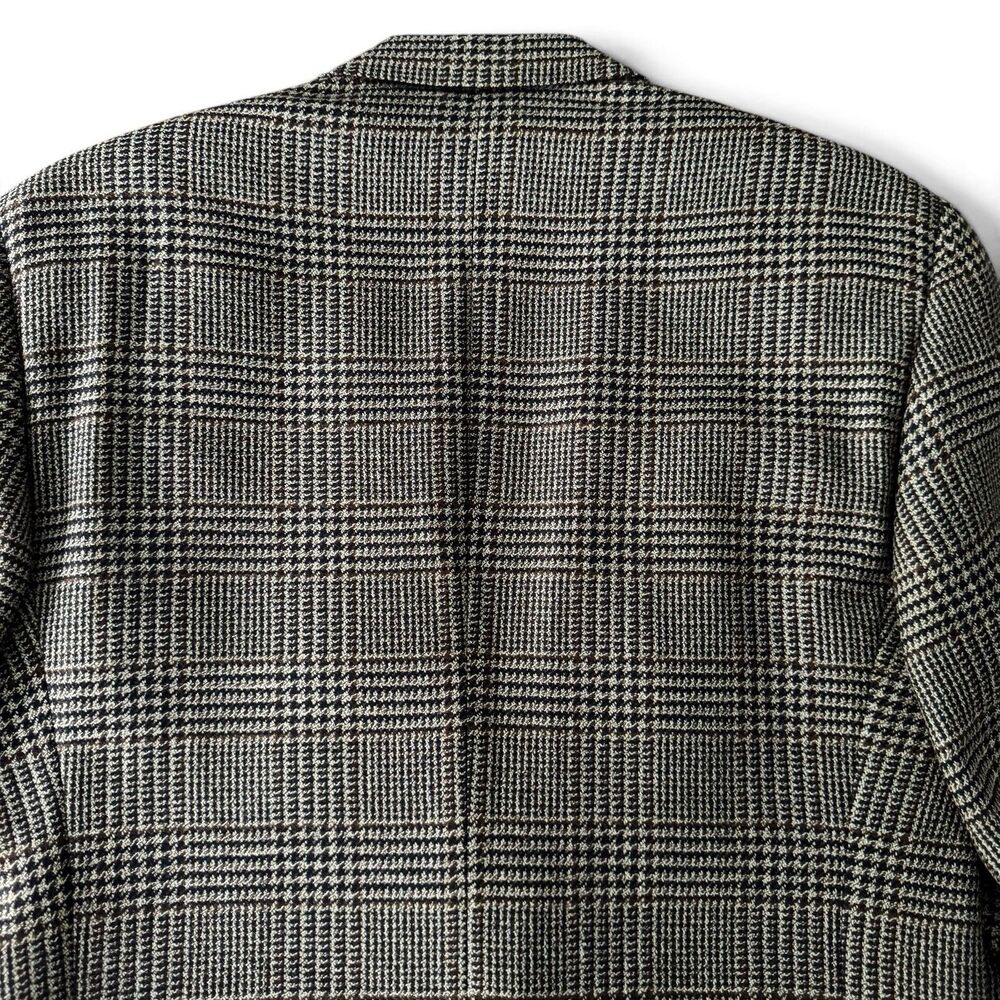 Corneliani Harry Rosen Blazer Men 38R/ 48IT Brown Glen Plaid Wool Cupro Italy - Picture 7 of 16